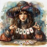 Psychic giving a tarot card reading